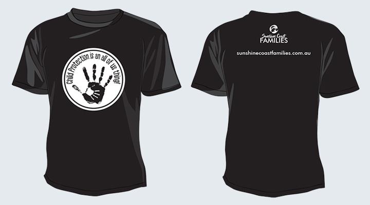 Sunshine Coast Child Protection t-shirt - black printed shirt